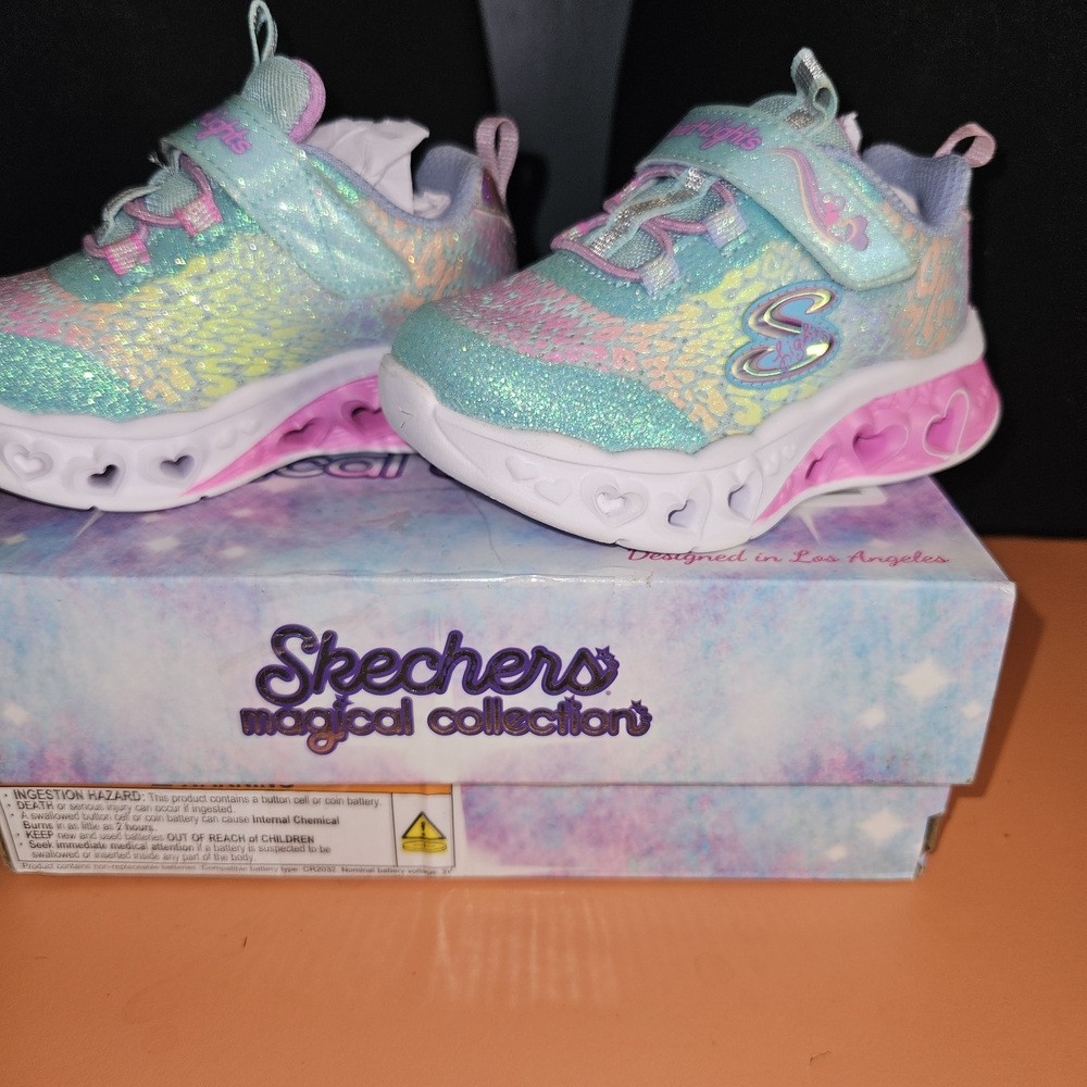 Skechers Kids' Magical Collection Light-Up Shoes - Blue and Pink